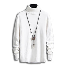Load image into Gallery viewer, #1505 Black White Grey Korean Turtleneck Sweater Men Pullver Slim Long Sleeve Solid Color Casual Mens Pullover Sweaters Winter