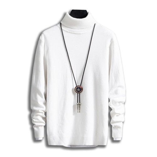 #1505 Black White Grey Korean Turtleneck Sweater Men Pullver Slim Long Sleeve Solid Color Casual Mens Pullover Sweaters Winter