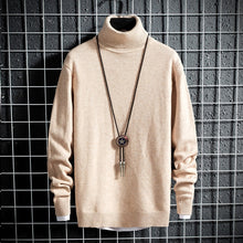 Load image into Gallery viewer, #1505 Black White Grey Korean Turtleneck Sweater Men Pullver Slim Long Sleeve Solid Color Casual Mens Pullover Sweaters Winter