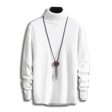Load image into Gallery viewer, #1505 Black White Grey Korean Turtleneck Sweater Men Pullver Slim Long Sleeve Solid Color Casual Mens Pullover Sweaters Winter