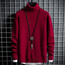 Load image into Gallery viewer, #1505 Black White Grey Korean Turtleneck Sweater Men Pullver Slim Long Sleeve Solid Color Casual Mens Pullover Sweaters Winter